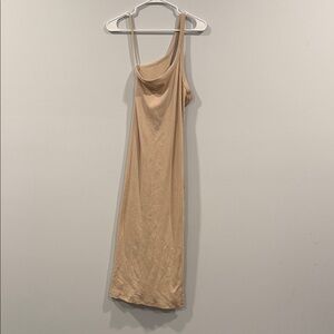 Chic One-Shoulder Tan Dress Aerie